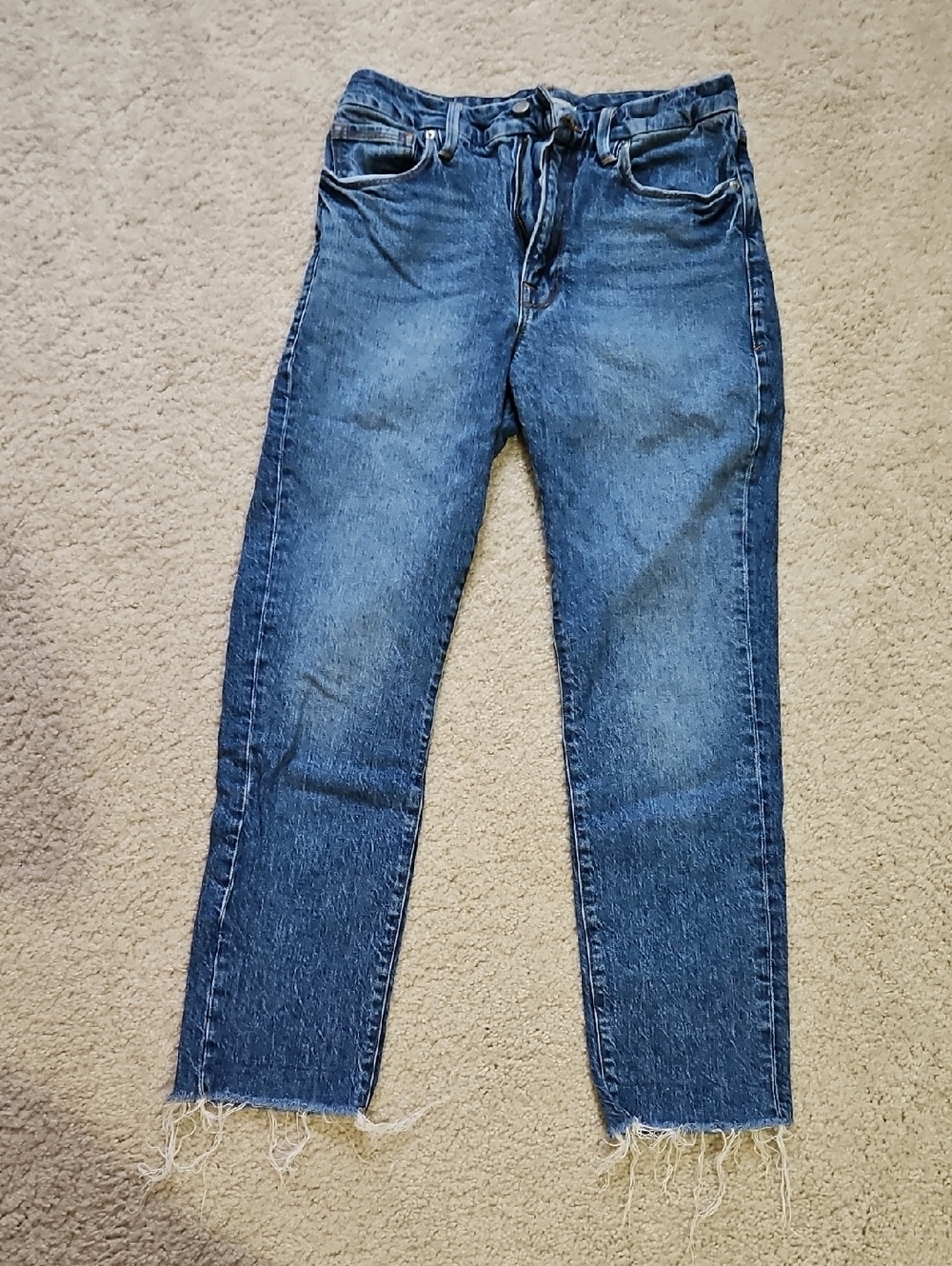 Good American Medium Blue Straight-Leg Jeans
